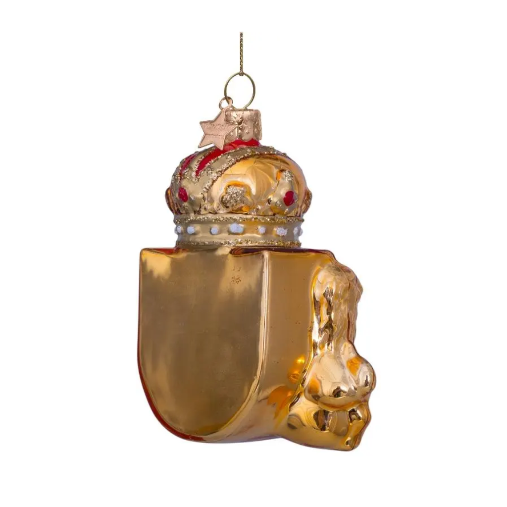 Vondels Kersthanger gouden schild van Amsterdam 9.5 cm