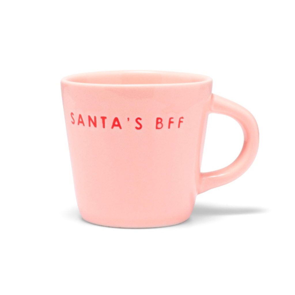 Vondels Ceramic espresso cup santa's bff pink 80 ml