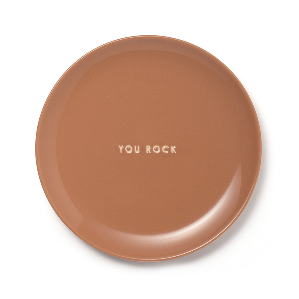 Vondels Ceramic breakfast plate you rock terracotta ø22 cm