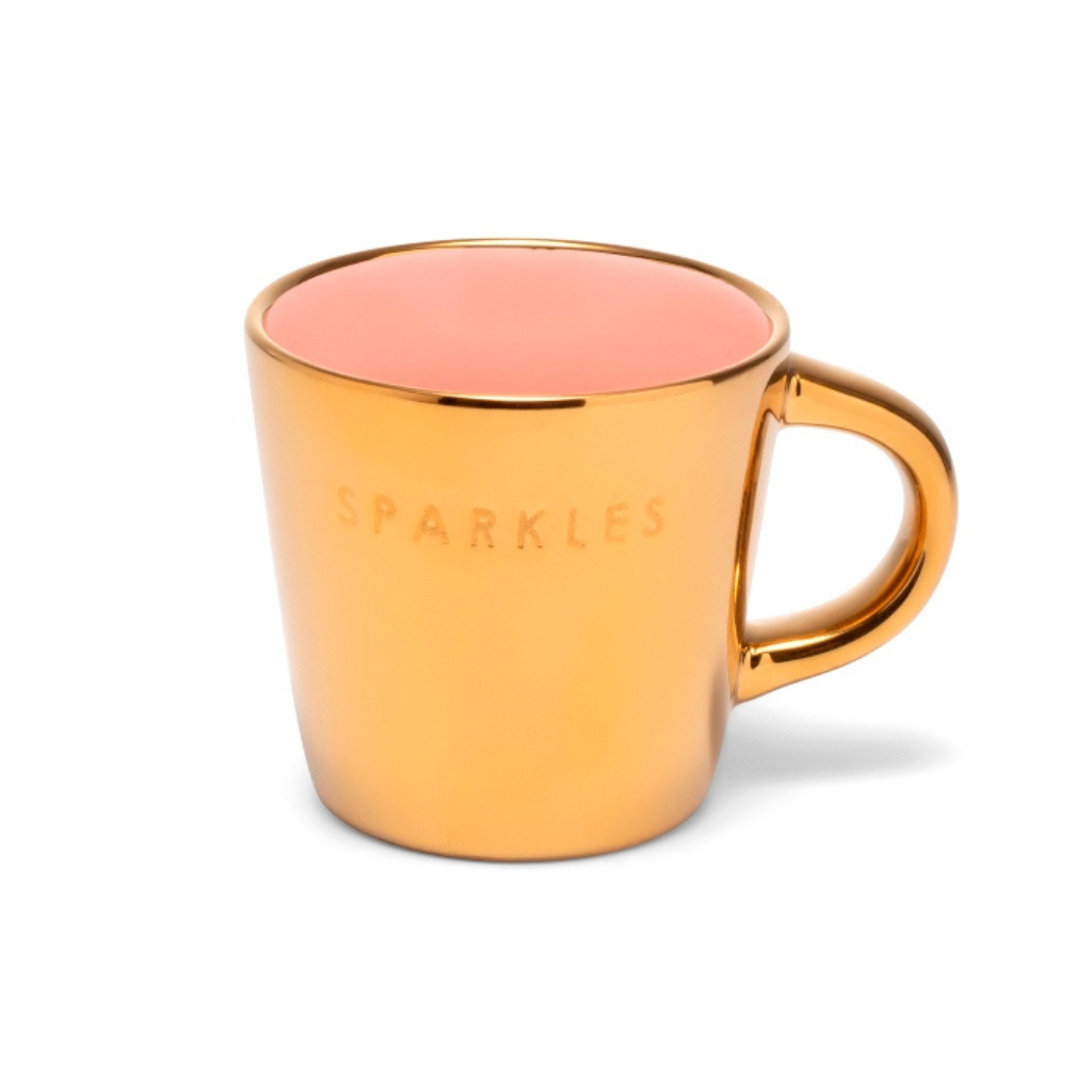 Vondels Ceramic espresso cup sparkles gold pink 80 ml