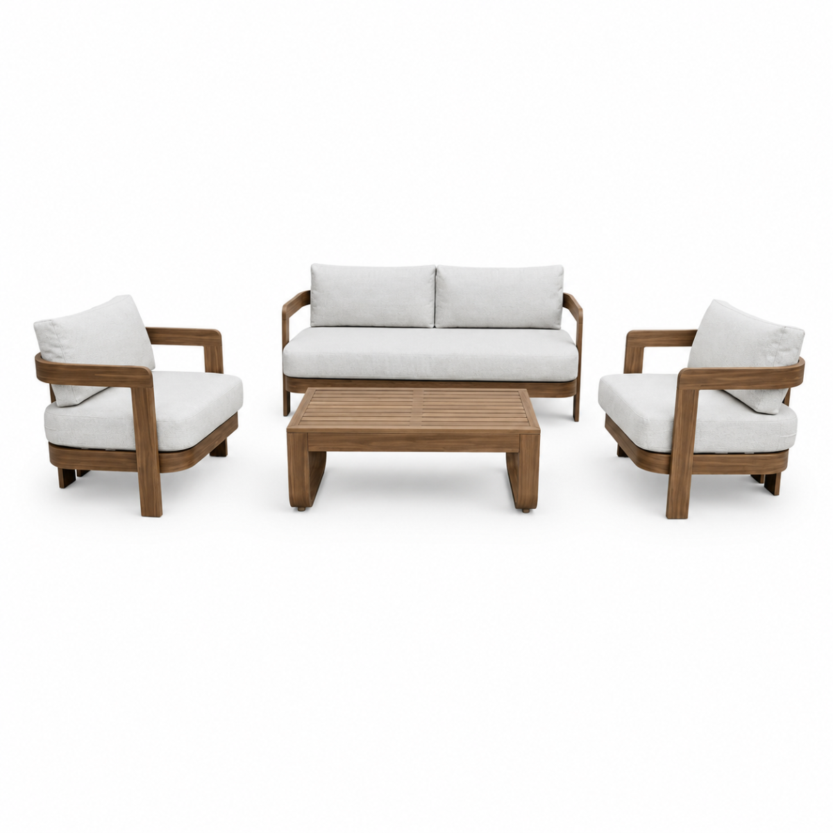 SenS-Line Stoel-bank Loungeset Santiago Aluminium Houtlook