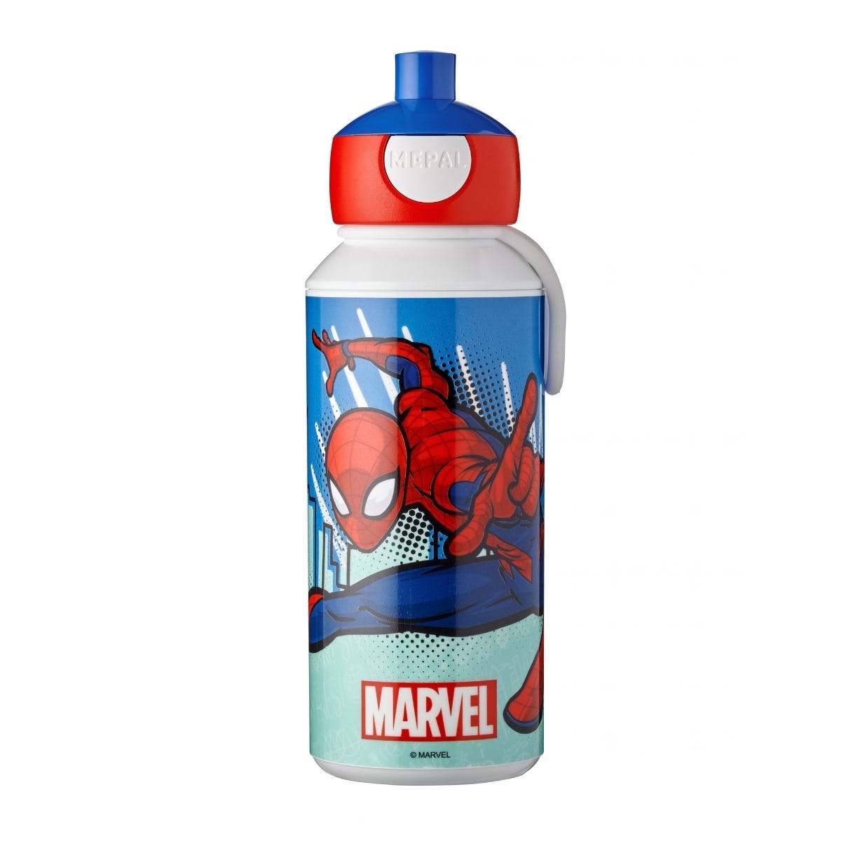 Mepal Drinkfles Pop-up Campus Spiderman 400 ml - Blauw - 7 x 6,4 x 18,4 cm