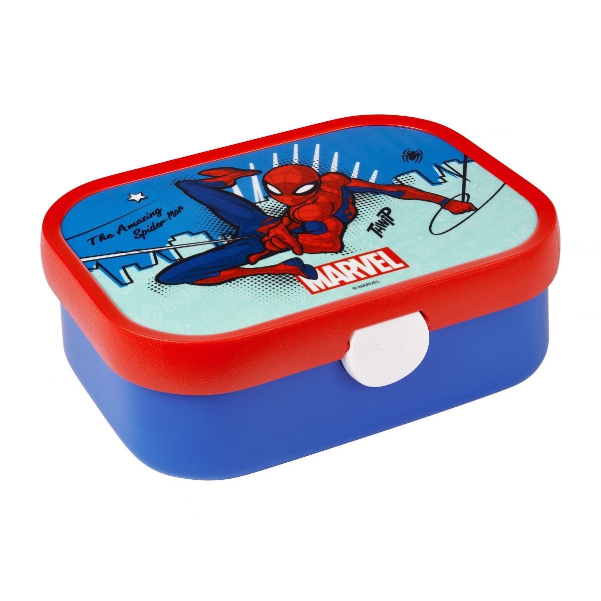 Mepal Bento Lunchbox met Vorkje Campus Spiderman - Blauw - 17,8 x 13,2 x 6,1 cm