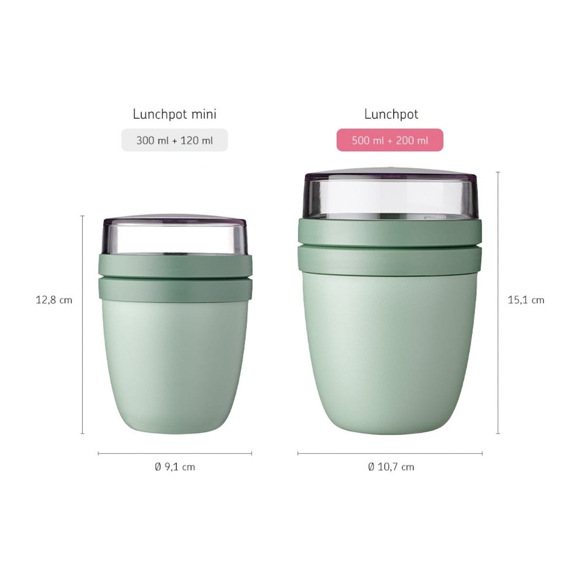 Mepal Lunchpot Ellipse - Nordic Sage - 10,7 x 10,7 x 15,1 cm
