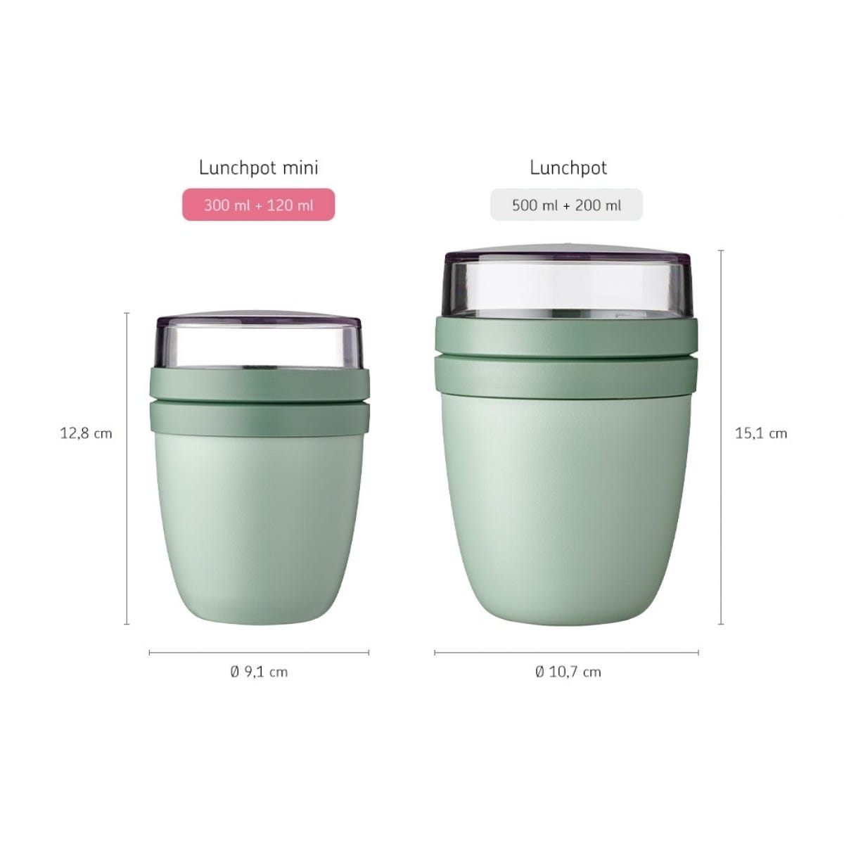 Mepal Lunchpot Ellipse Mini - Nordic Sage - 9,1 x 9,1 x 12,8 cm