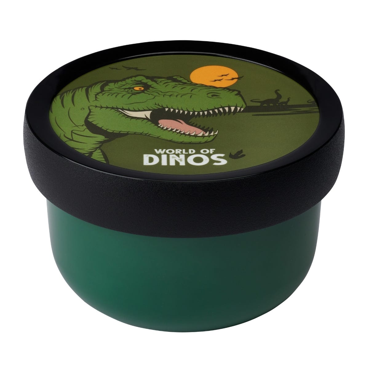 Mepal Fruitbox met Vorkje Campus Dino 300 ml - Groen - 10,4 x 10,4 x 6,7 cm