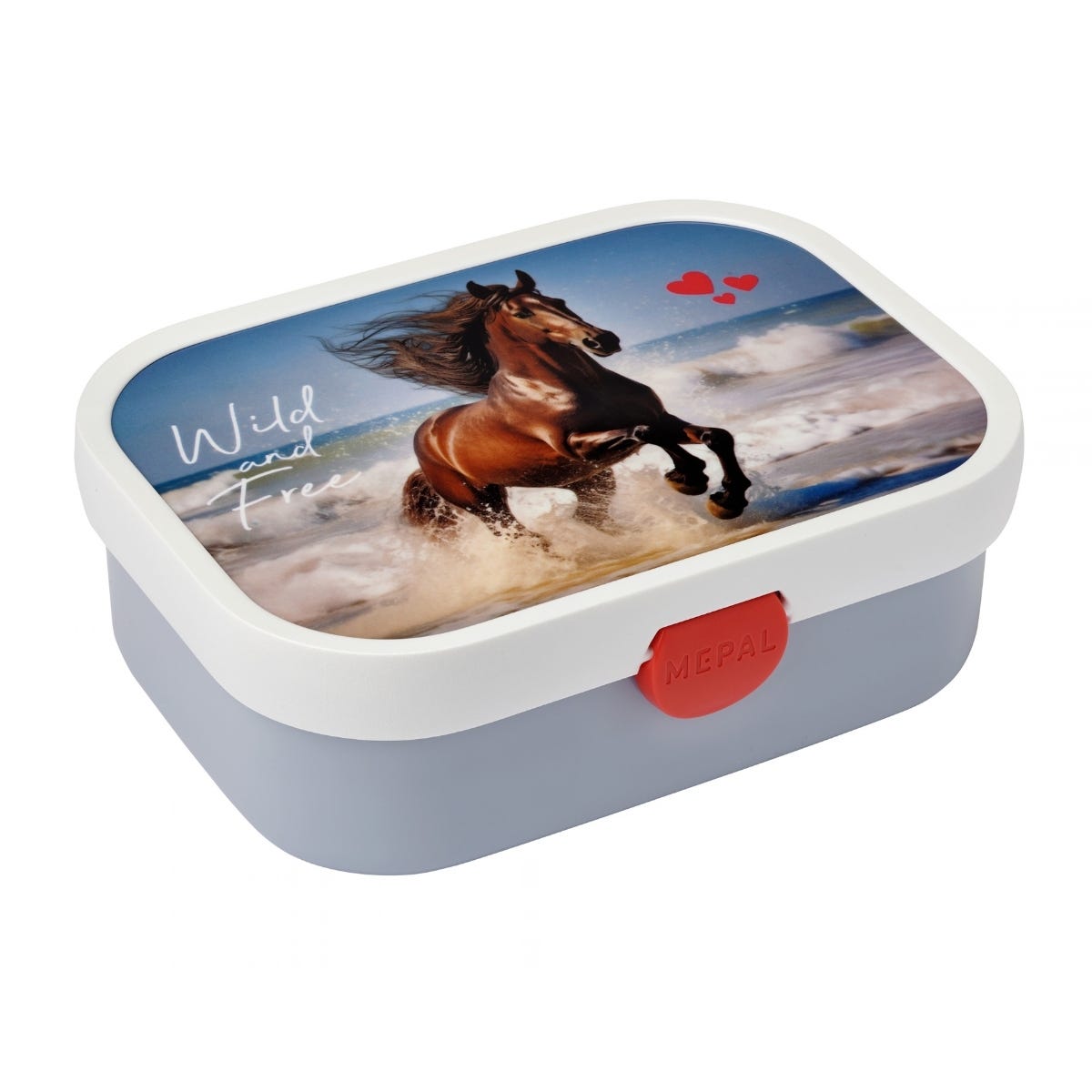 Mepal Bento Lunchbox met Vorkje Campus Wild Horse - Blauw - 17,8 x 13,2 x 6,1 cm