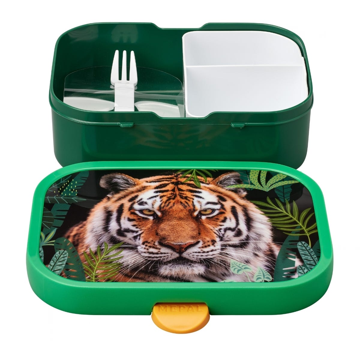 Mepal Bento Lunchbox met Vorkje Campus Wild Tiger - Groen - 17,8 x 13,2 x 6,1 cm