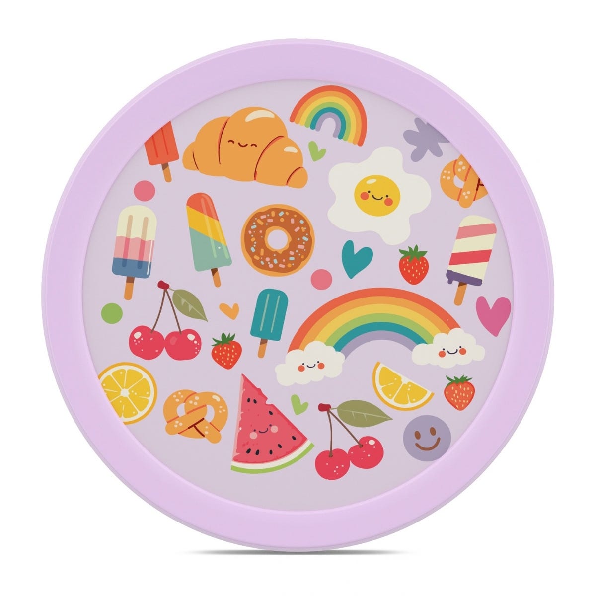 Mepal Fruitbox met Vorkje Campus Food Fest 300 ml - Paars - 10,4 x 10,4 x 6,7 cm