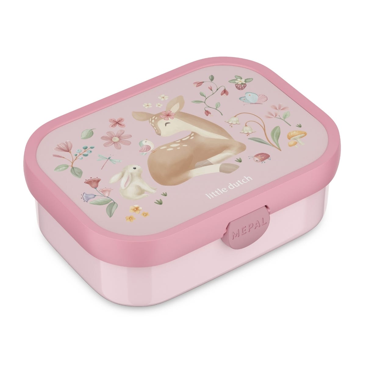 Mepal Bento Lunchbox met Vorkje Campus Little Dutch Fairy Garden - Roze - 17,8 x 13,2 x 6,1 cm