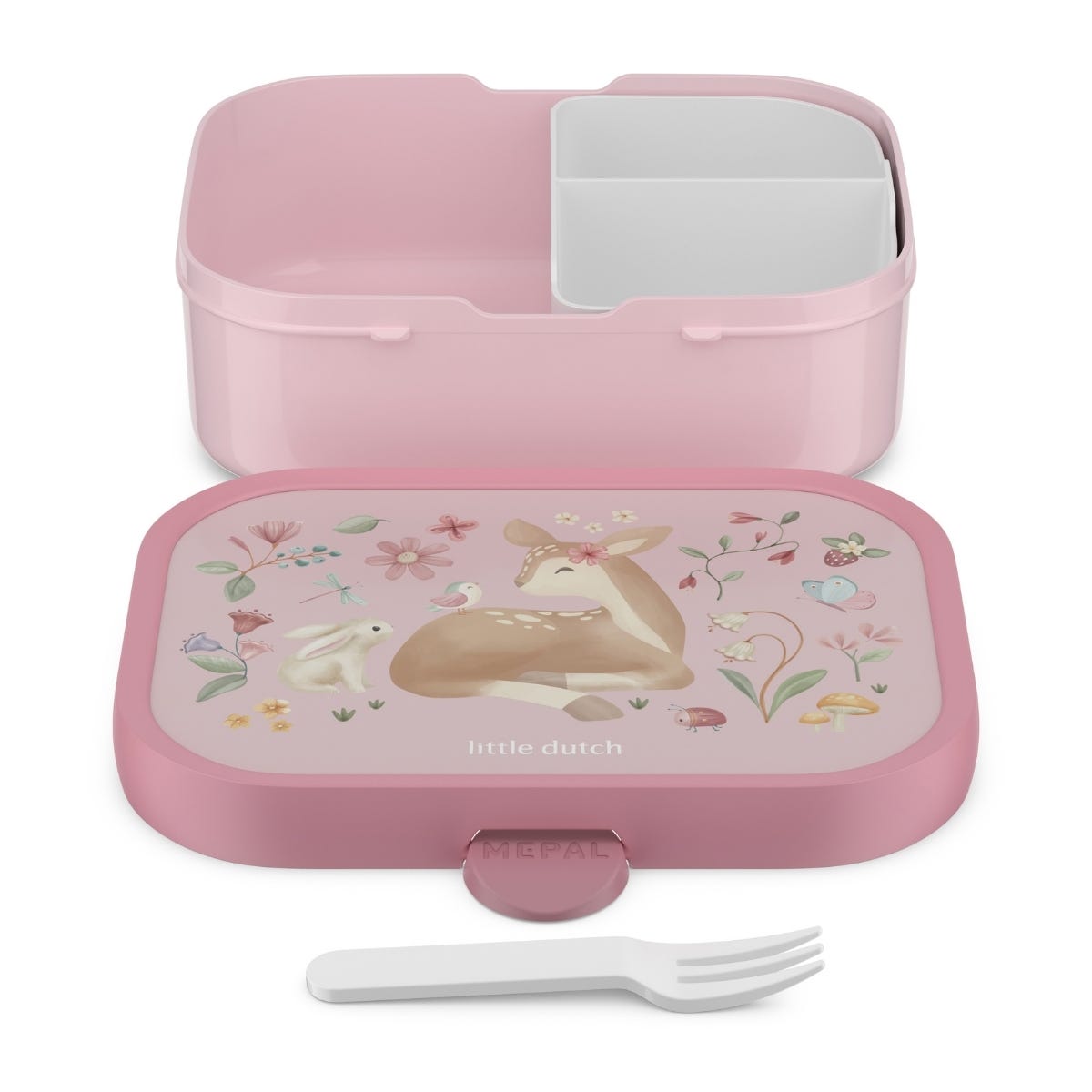 Mepal Bento Lunchbox met Vorkje Campus Little Dutch Fairy Garden - Roze - 17,8 x 13,2 x 6,1 cm