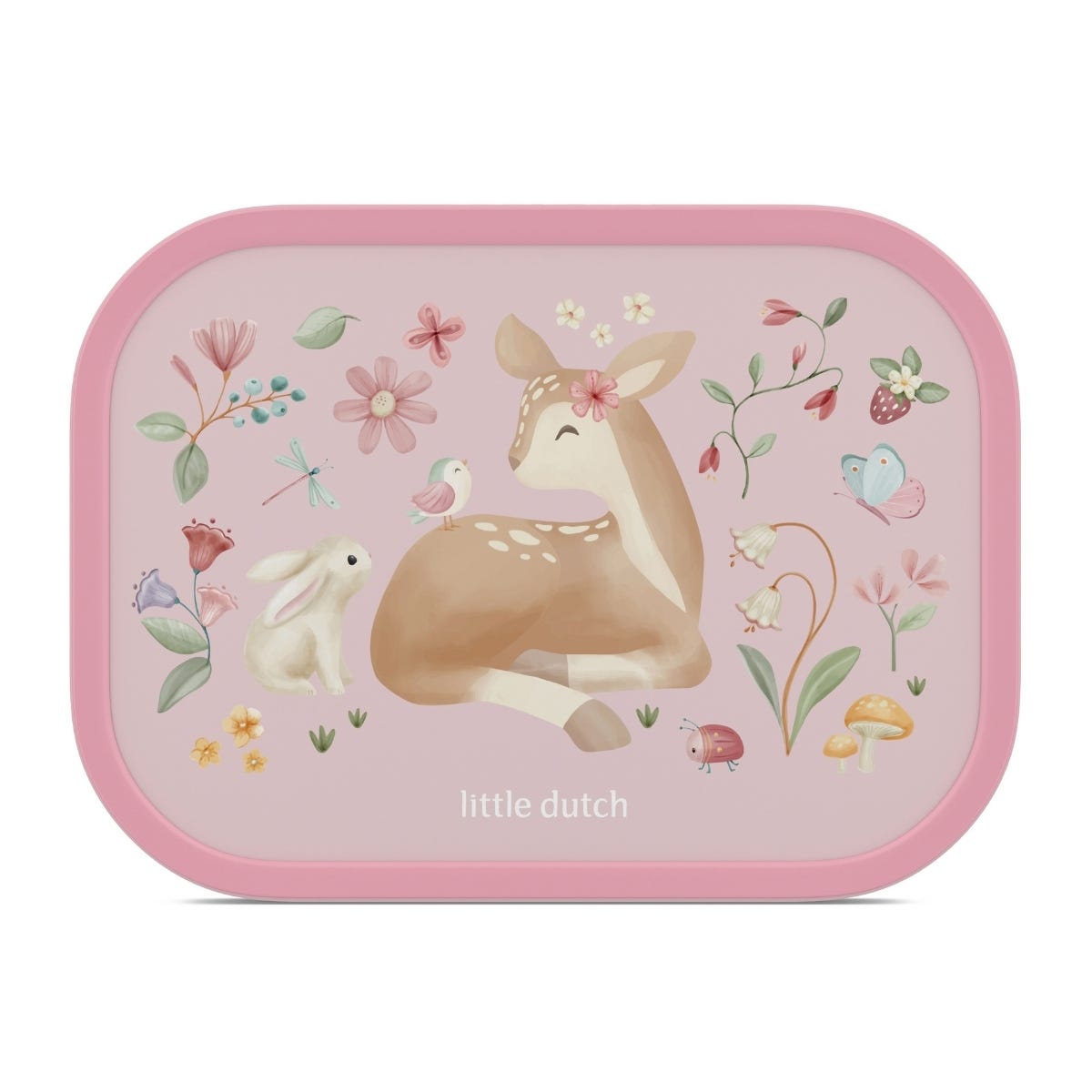 Mepal Bento Lunchbox met Vorkje Campus Little Dutch Fairy Garden - Roze - 17,8 x 13,2 x 6,1 cm