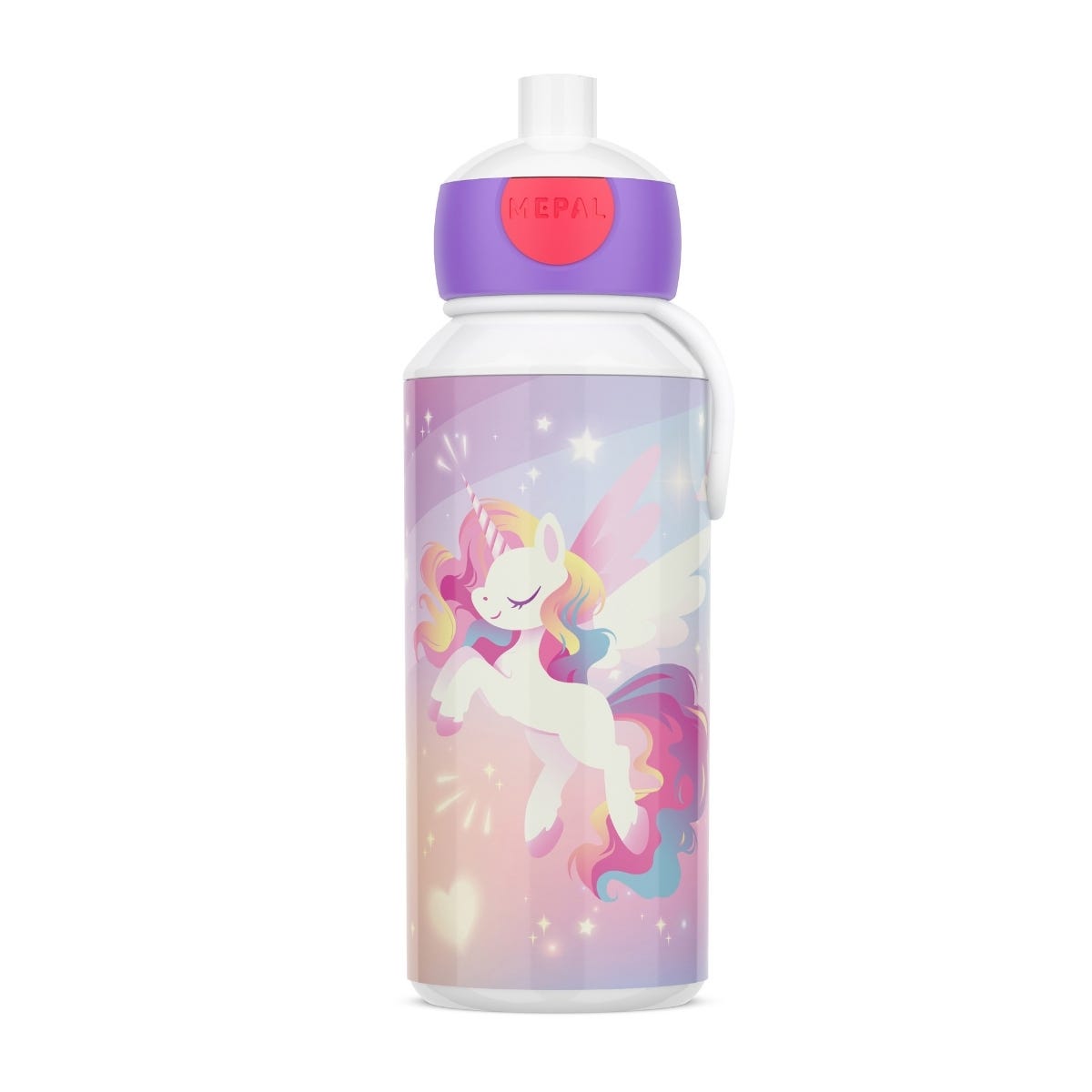 Mepal Drinkfles Pop-up Campus Unicorn Glow 400 ml - Paars - 7 x 6,4 x 18,4 cm