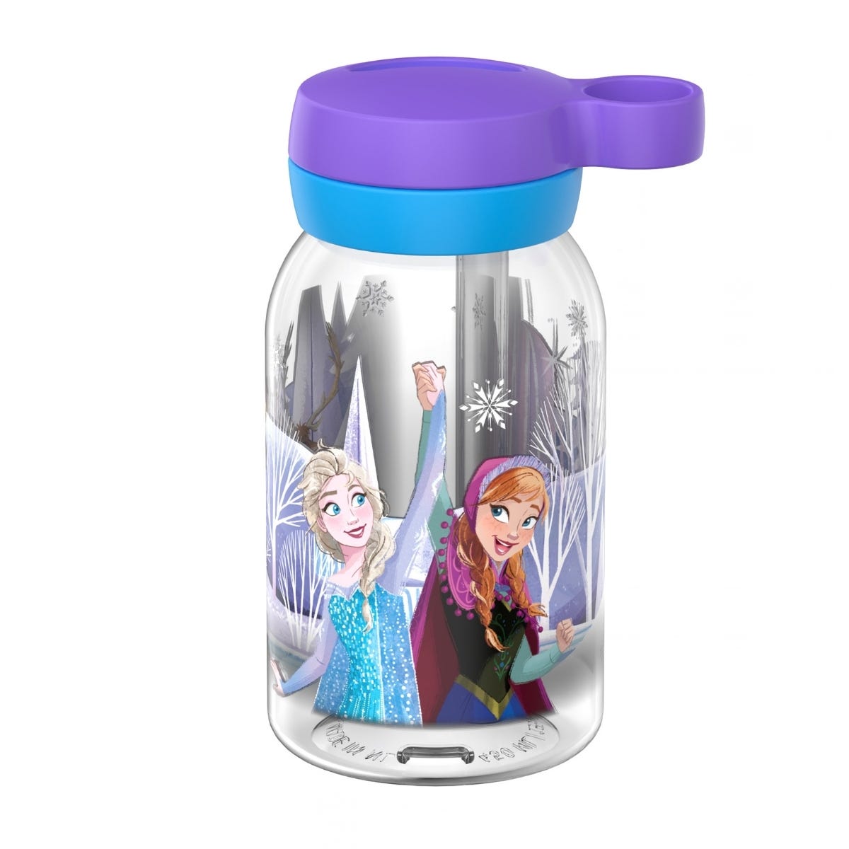 Mepal Drinkfles met Rietje Campus Frozen Friends 450 ml - Blauw - 9 x 7,6 x 15,5 cm