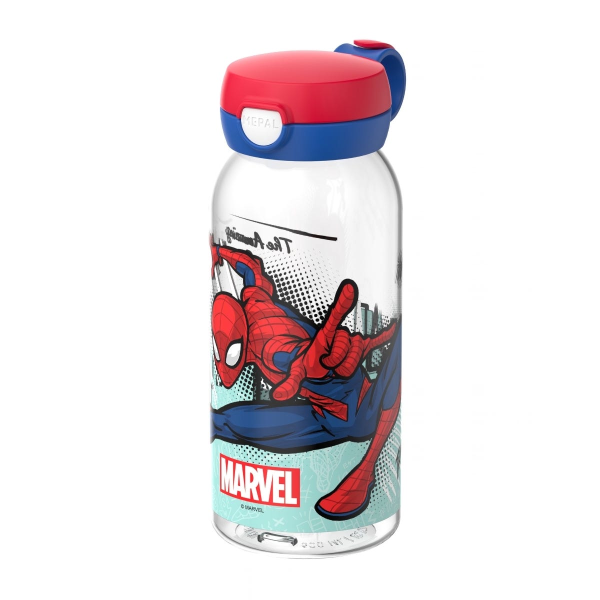 Mepal Drinkfles met Flipdop Campus Spiderman 600 ml - Rood - 9,5 x 7,6 x 19,5 cm