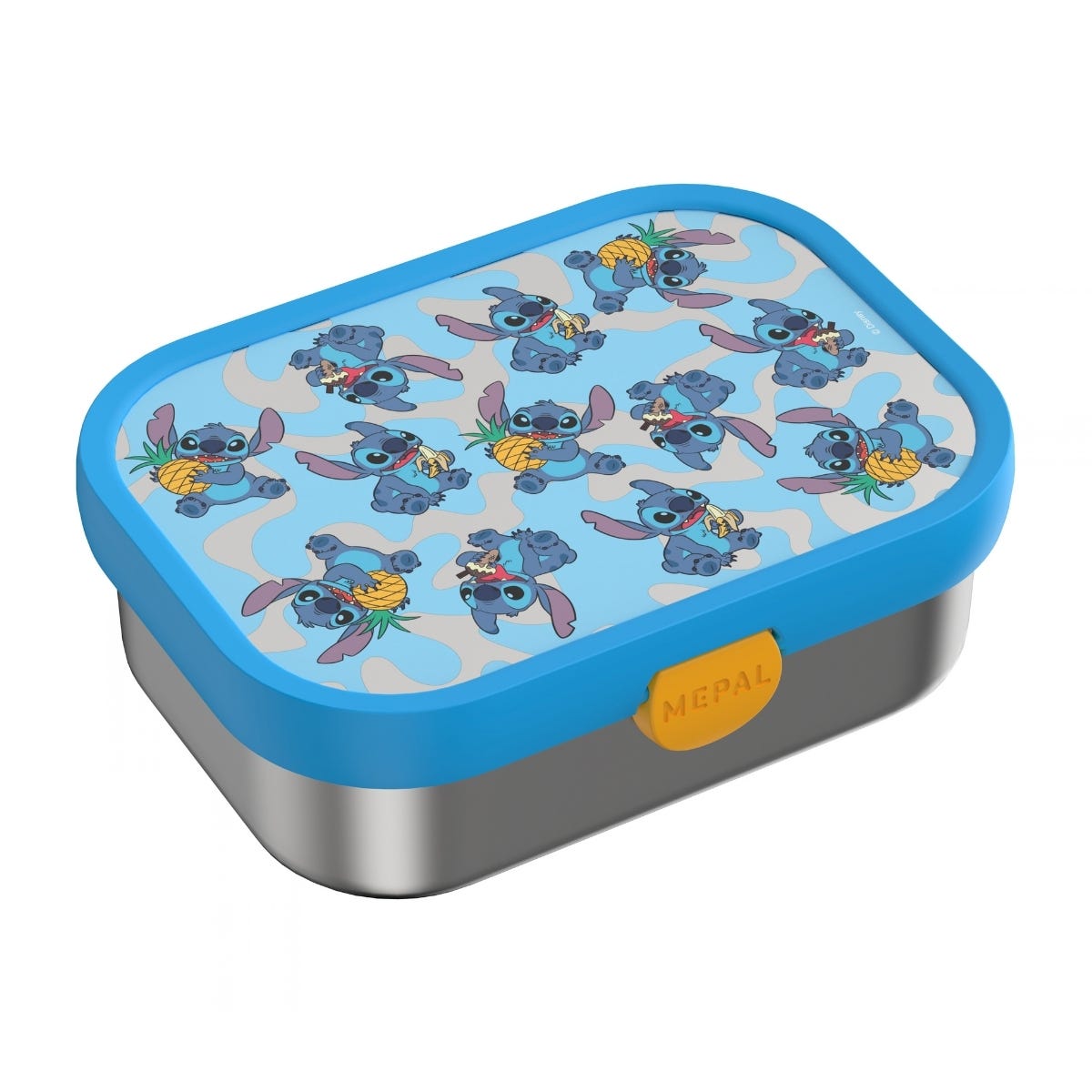 Mepal RVS Bento Lunchbox met Vork Campus Stitch - Blauw - 17,8 x 13,2 x 6,1 cm