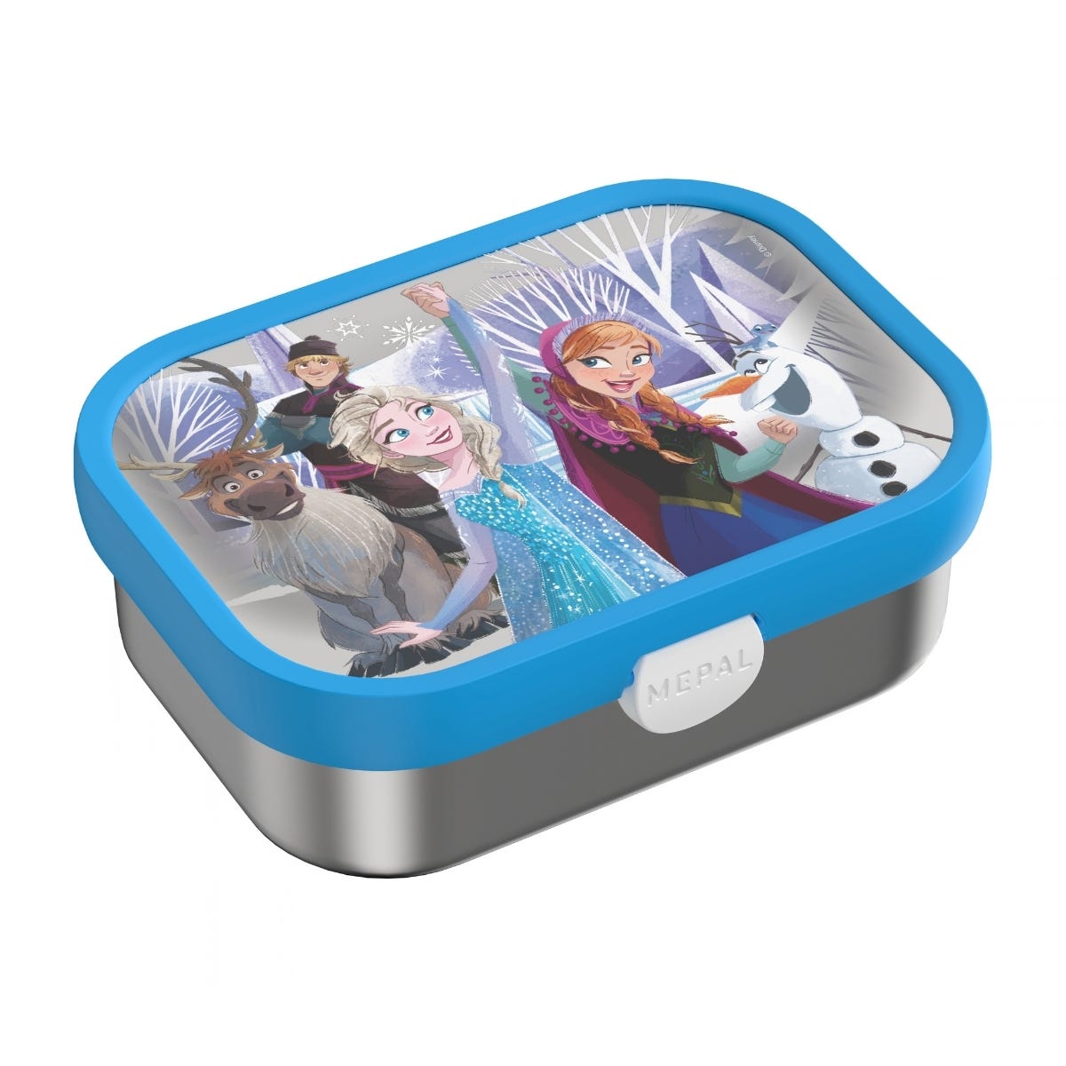 Mepal RVS Bento Lunchbox met Vork Campus Frozen Friends - Blauw - 17,8 x 13,2 x 6,1 cm