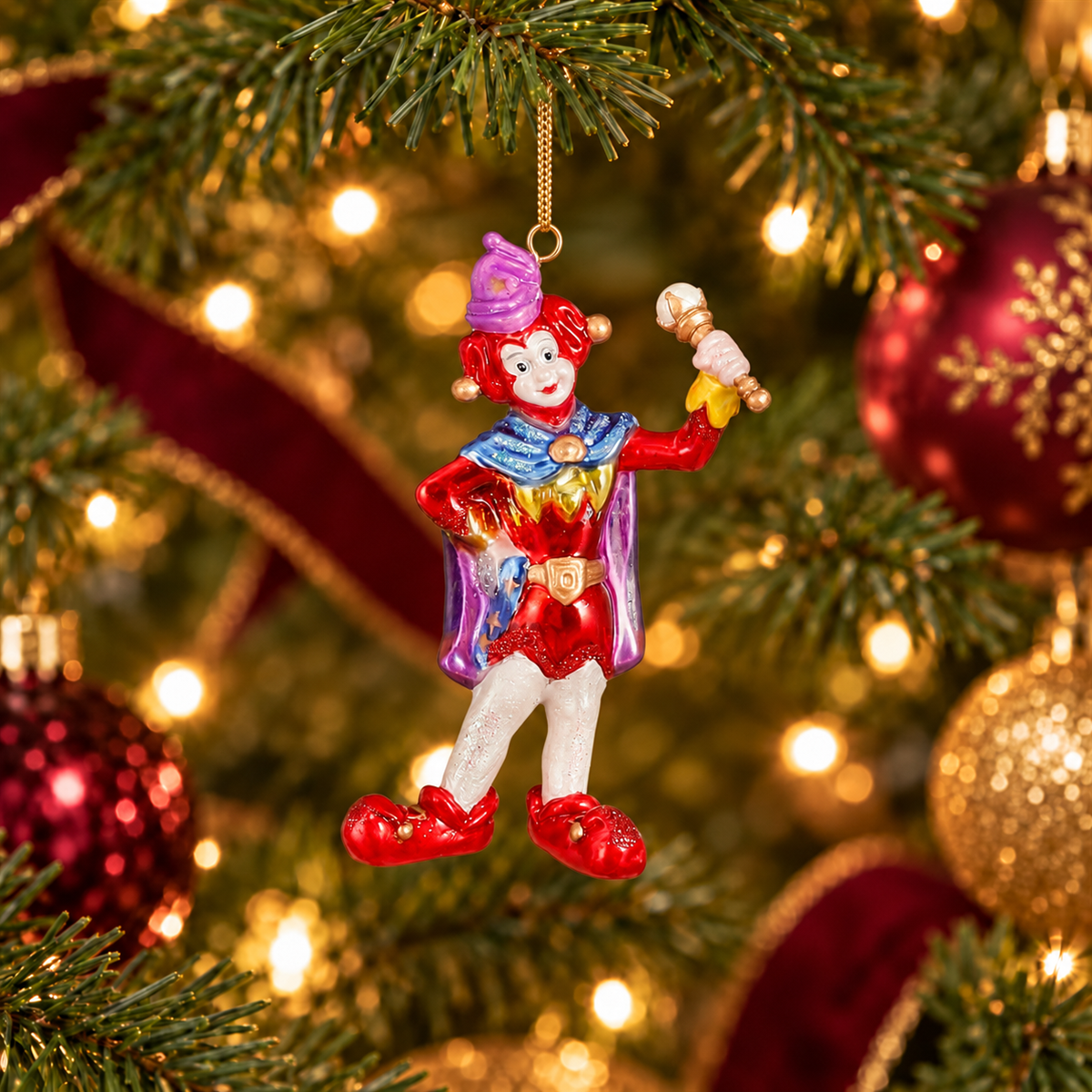 Efteling Kerstornament Pardoes Rood 6 x 4 x 13 cm