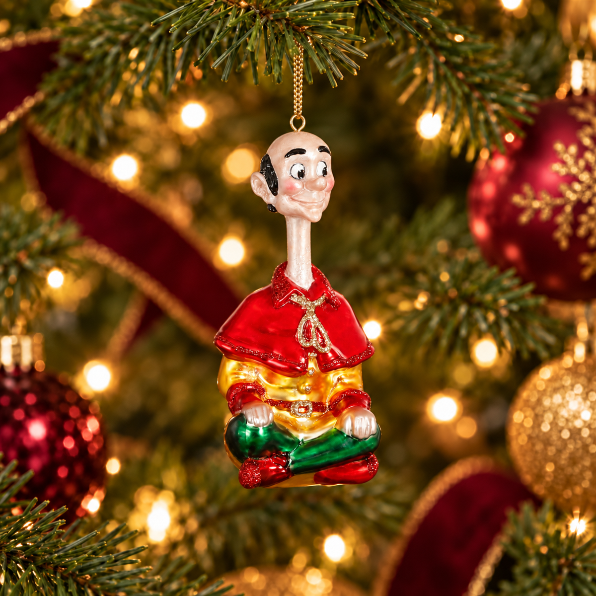 Efteling Kerstornament Langnek Multicolor 6.5 x 13.5 x 13.5 cm