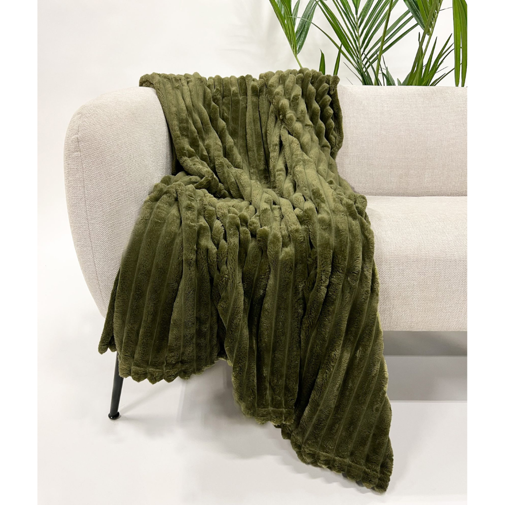 Dutch Decor Plaid Ricky military olive 150 x 200 cm