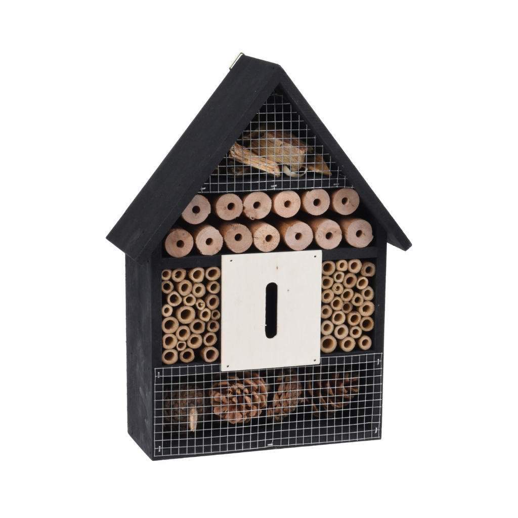 Pro Garden Insectenhotel hout zwart 30 cm