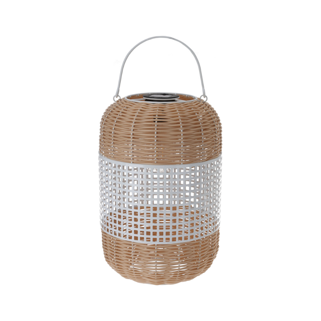 Solar Lantaarn metaal wit 24 x 36 cm