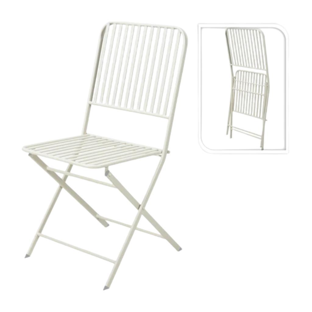 Pro Garden Bistrostoel Ambiance Metaal Wit 48 x 45 x 93 cm