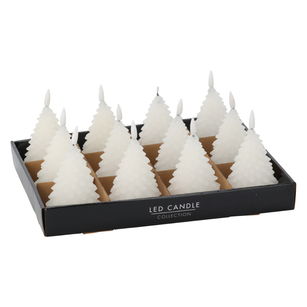 LED-kaars kerstboom wit 11 cm