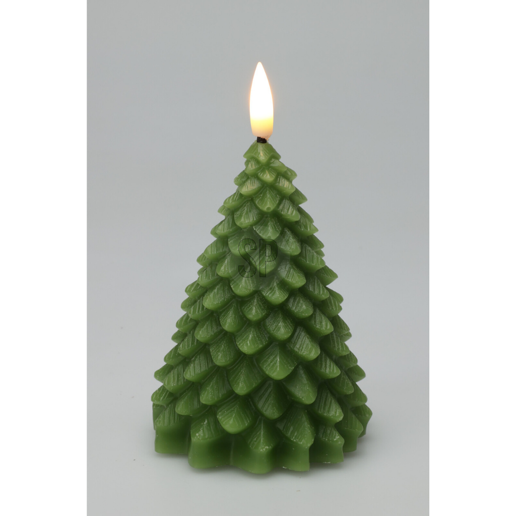 LED-kaars kerstboom groen 11 cm