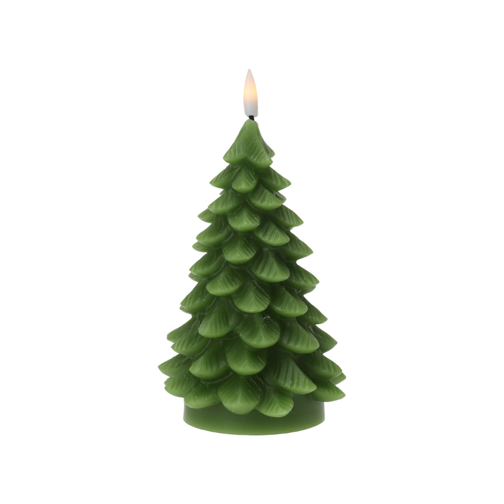 LED-kaars kerstboom groen 17 cm