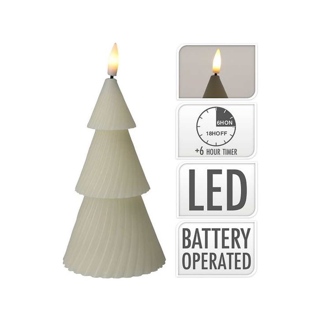 LED-kaars Boom Ivoor 11 cm