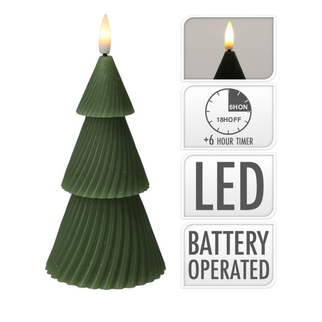 LED-kaars Boom Groen 11 cm