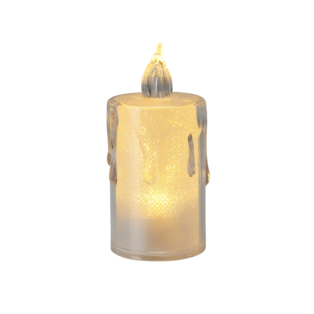 LED waxinelicht transparant 8 cm