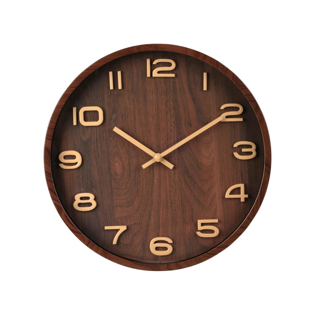 Wandklok houtlook bruin 30.5 cm