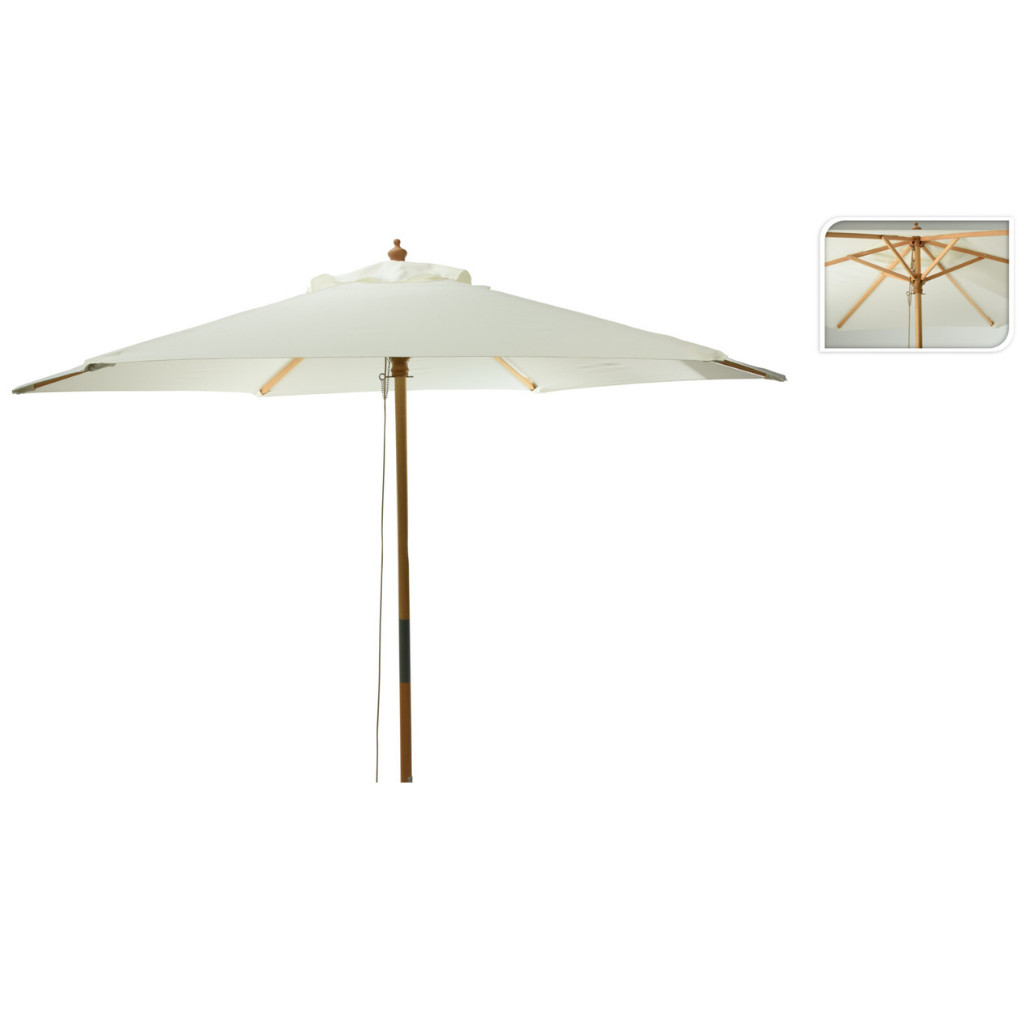 Parasol houtstok cream 250 cm
