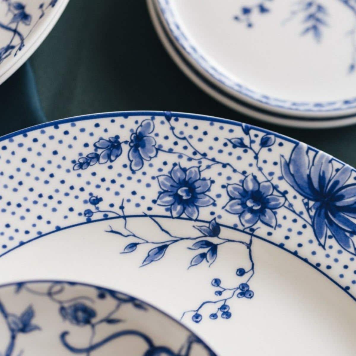 Heinen Delfts Blauw Dinerbord Aapjes