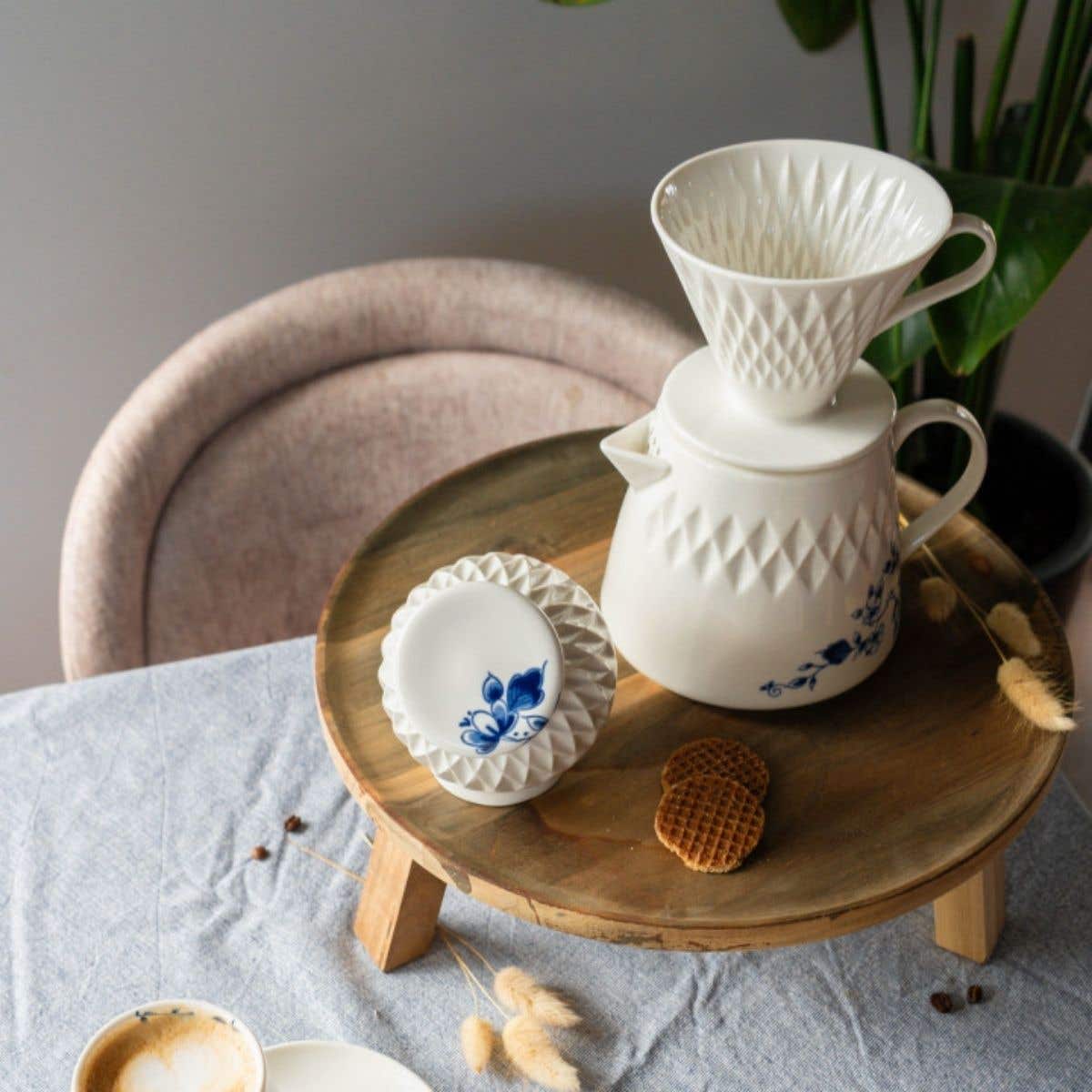 Heinen Delfts Blauw Vouw Koffiepot