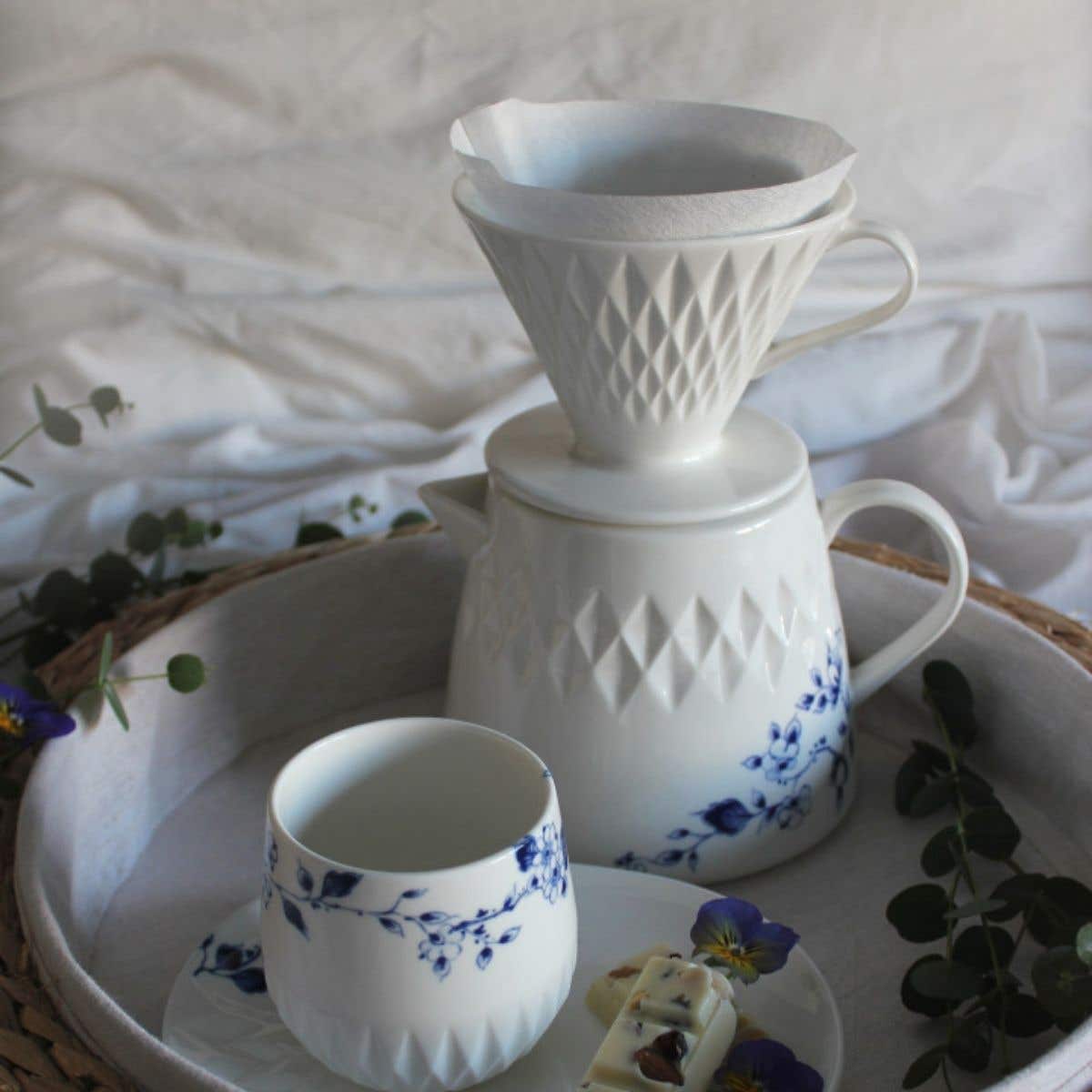 Heinen Delfts Blauw Vouw Koffiepot