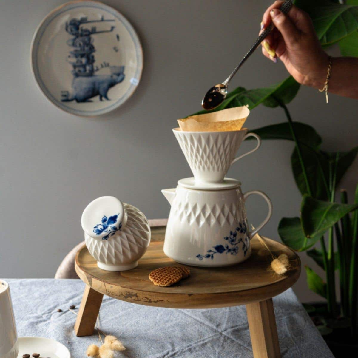 Heinen Delfts Blauw Vouw Koffiefilter