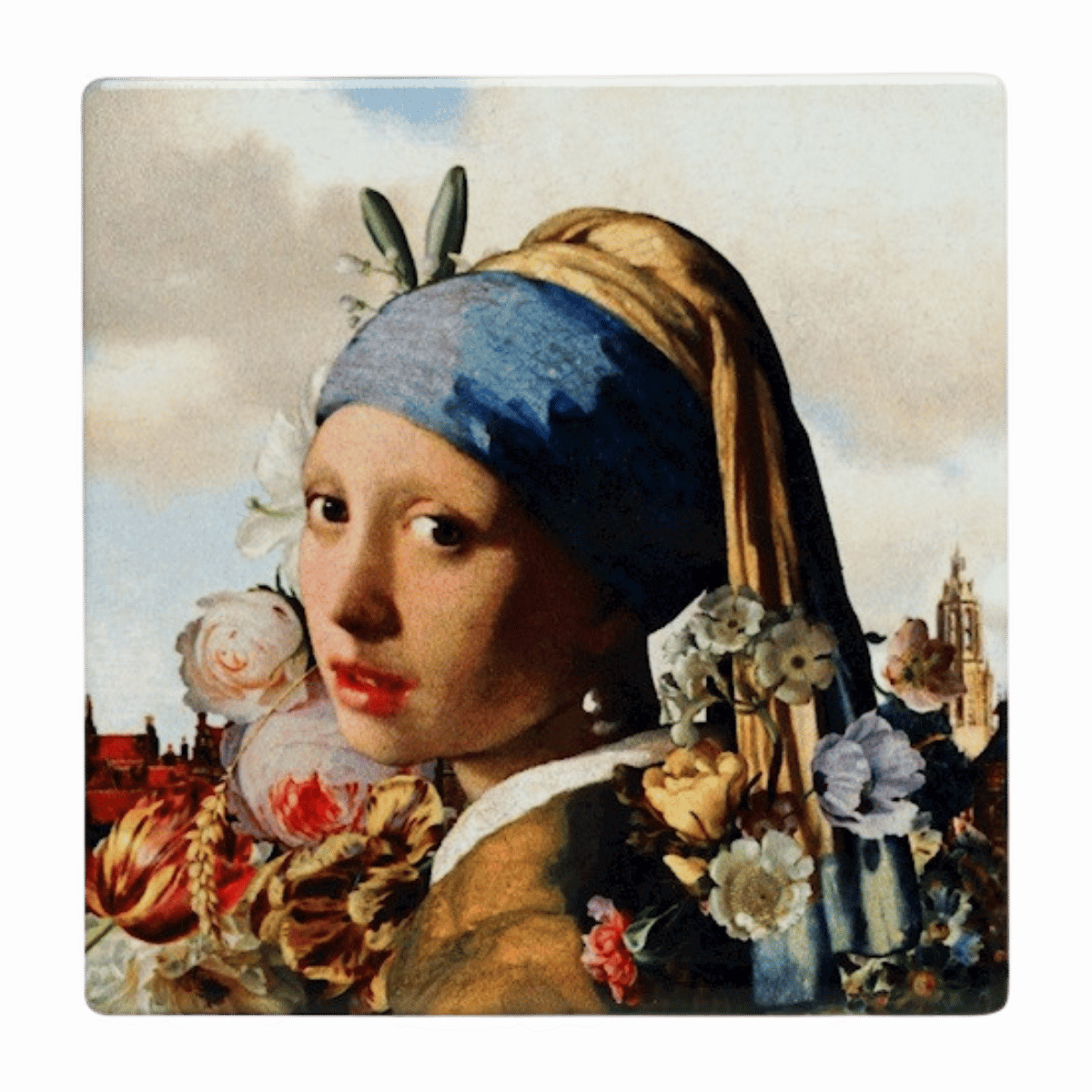 Heinen Delfts Blauw Onderzetters Vermeer Kleur set van 4