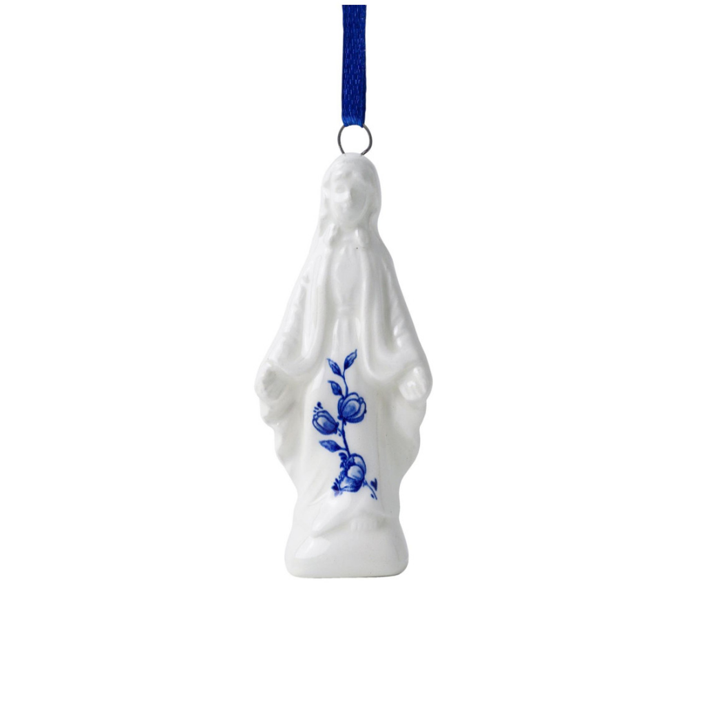 Heinen Delfts Blauw Kerstornament Madonna 8 cm