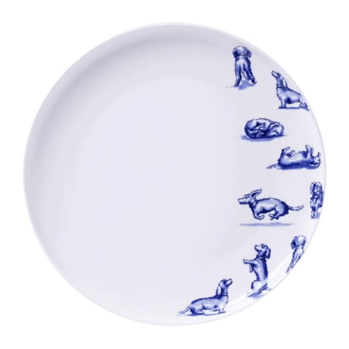Heinen Delfts Blauw Dinerbord Teckel Nhaan