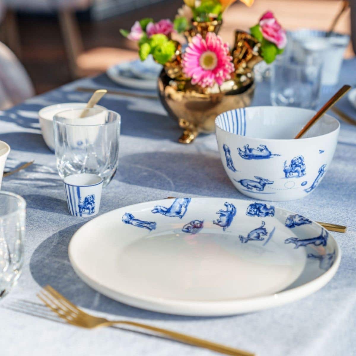 Heinen Delfts Blauw Eierdopje Teckel Nhaan 2 stuks