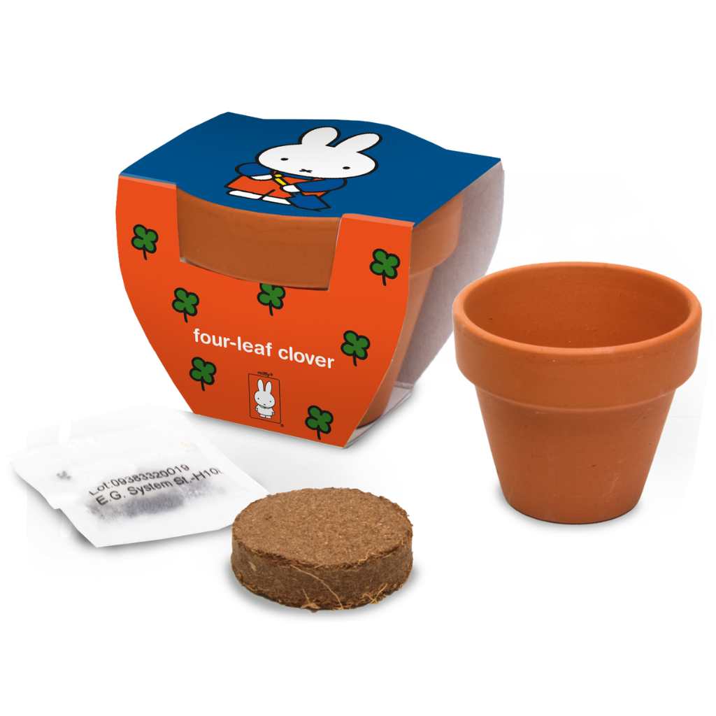 Nijntje Terracota Pot Klavertje Vier 5.5 x 5 cm