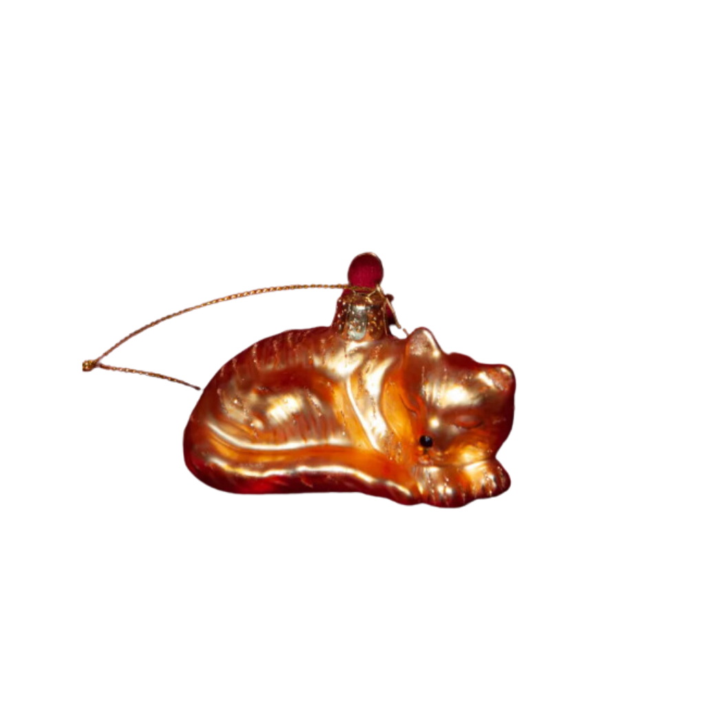 Vondels Kersthanger slapende kat 3.5 cm