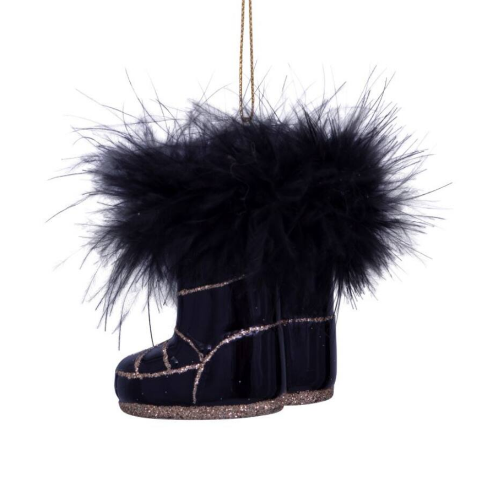 Vondels Kersthanger snowboots zwart 7.5 cm