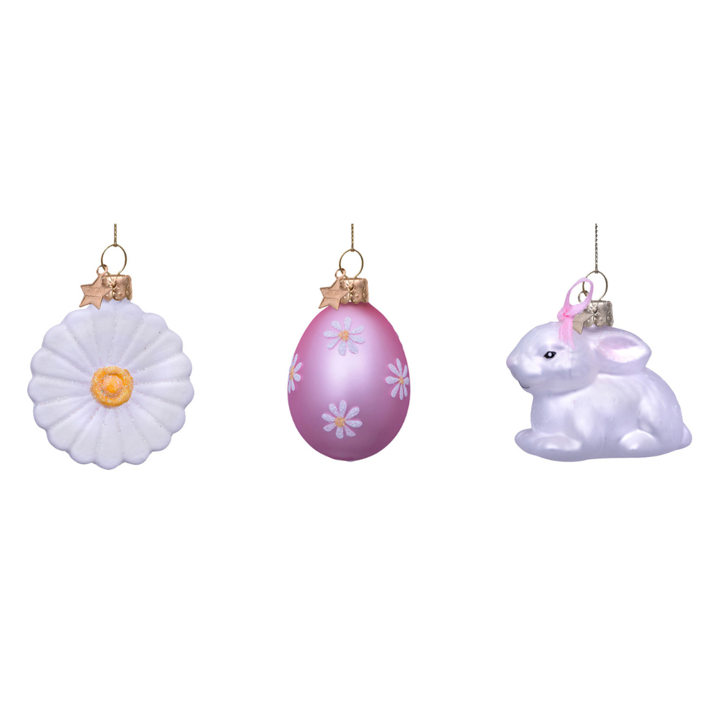 Vondels Paashanger Set Bloem Ei Konijn 3 stuks H6 cm