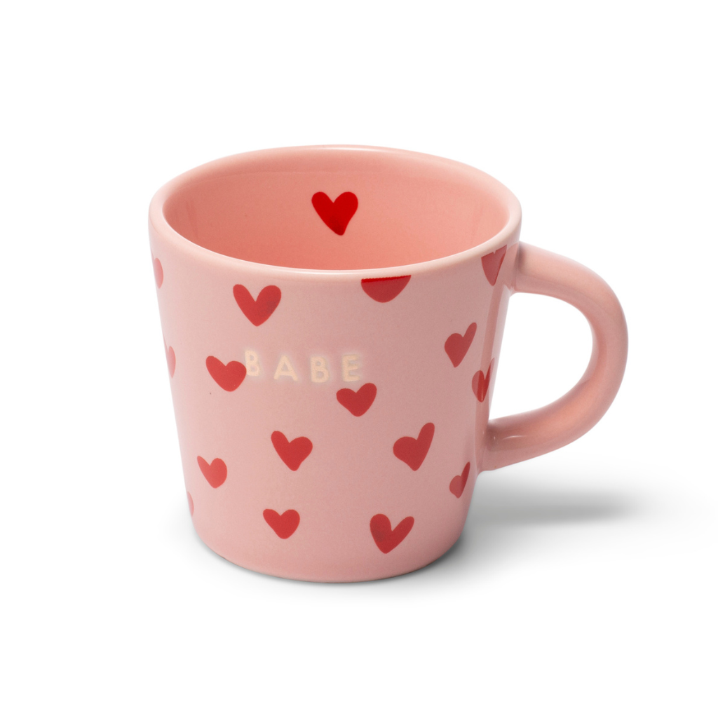 Vondels Ceramic Espresso Cup Hearts Babe pink 80ml