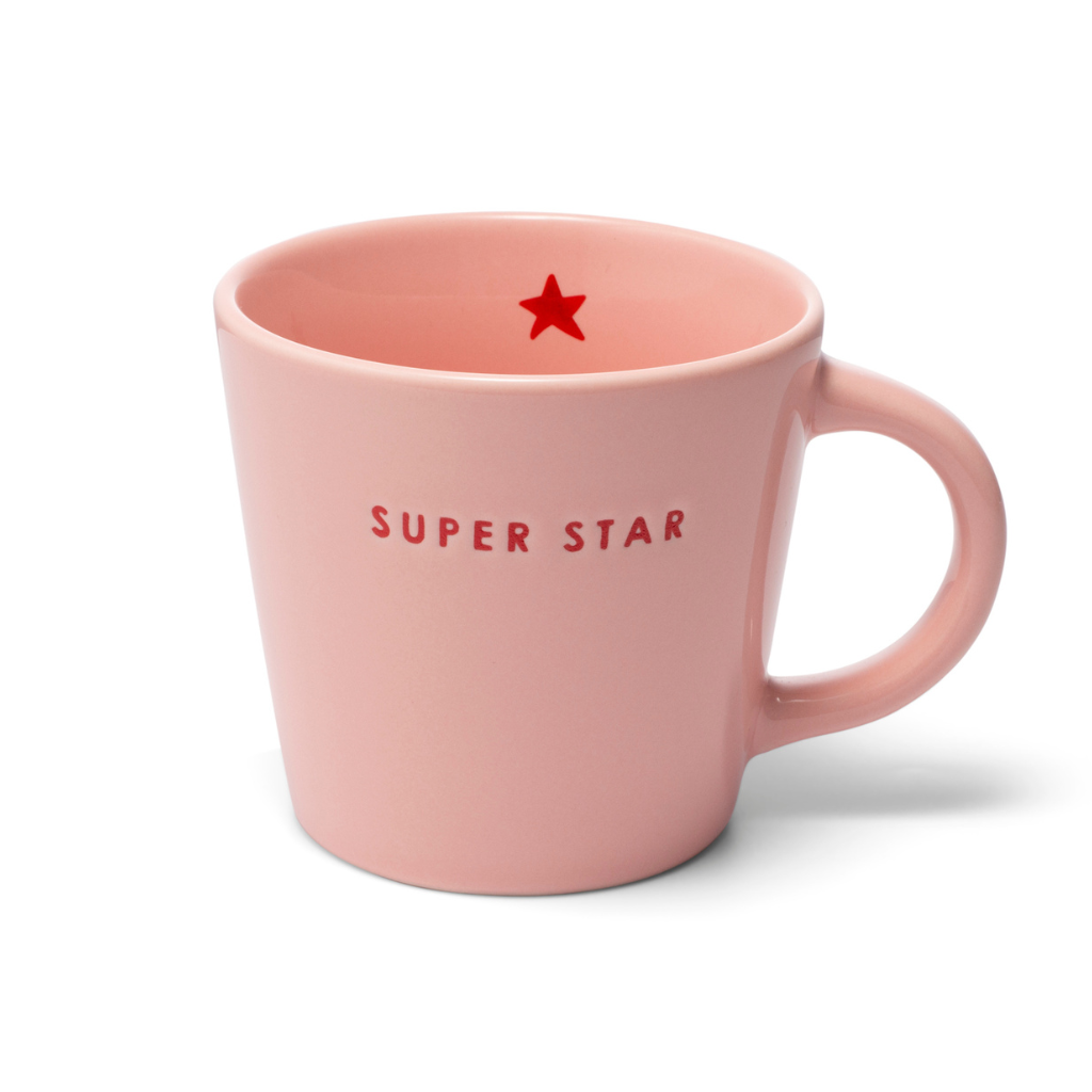 Vondels Ceramic Cappuccino Cup Super Star pink 250ml