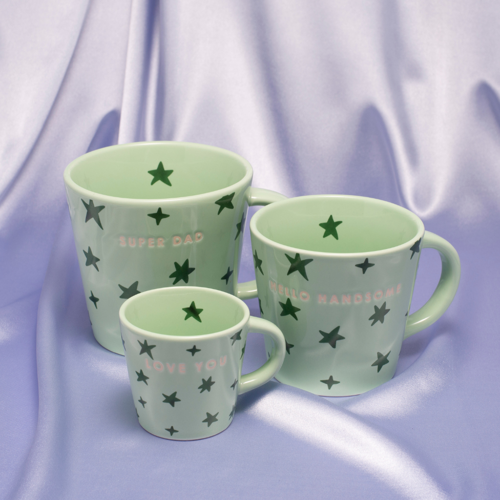 Vondels Ceramic Espresso Cup Stars Love You light green 80ml